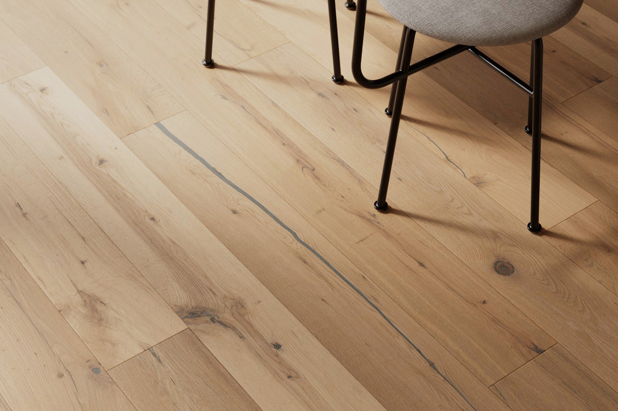 Realistic oak floor used in an interior visualization