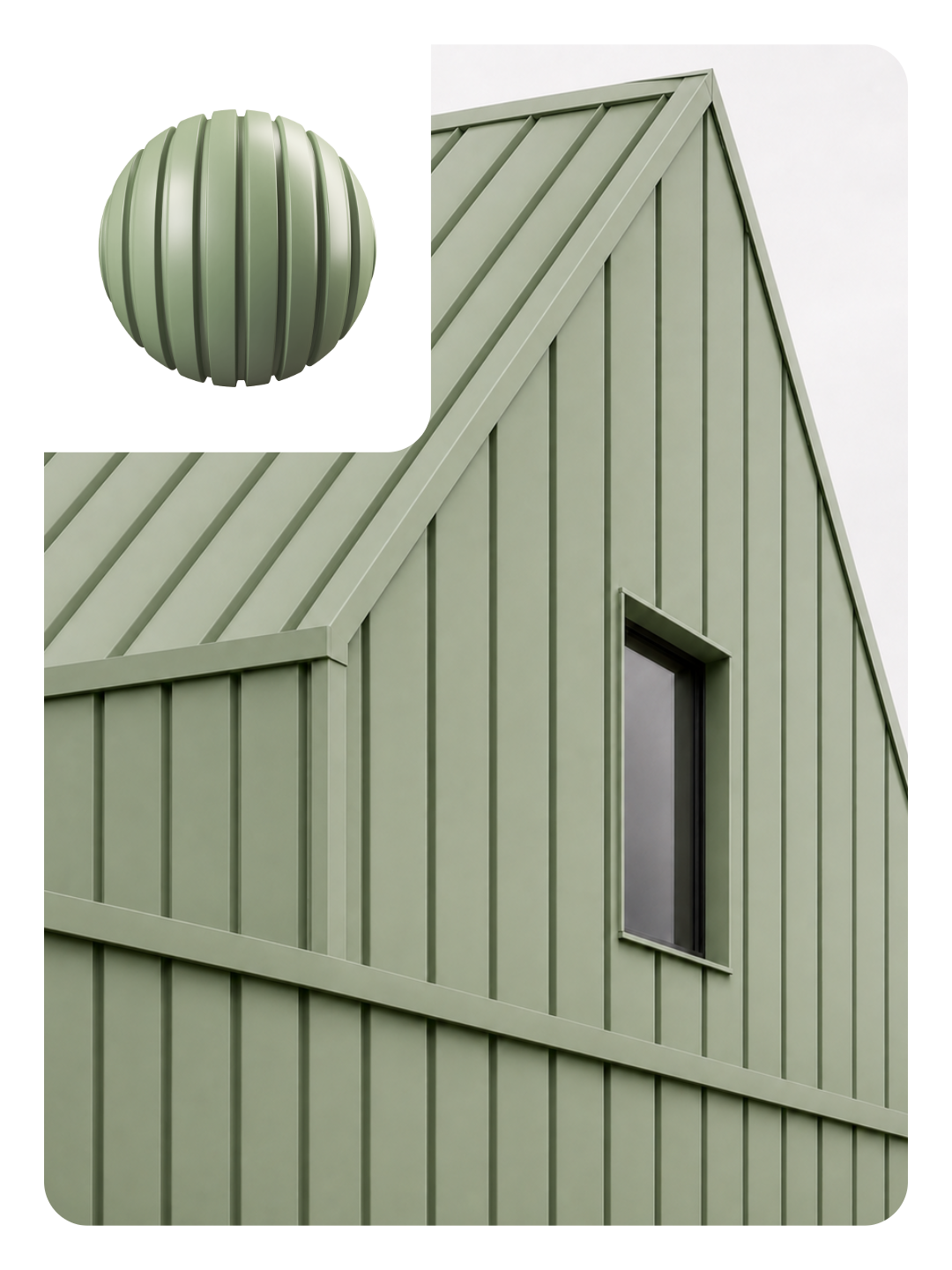 Corrugated metal cladding material