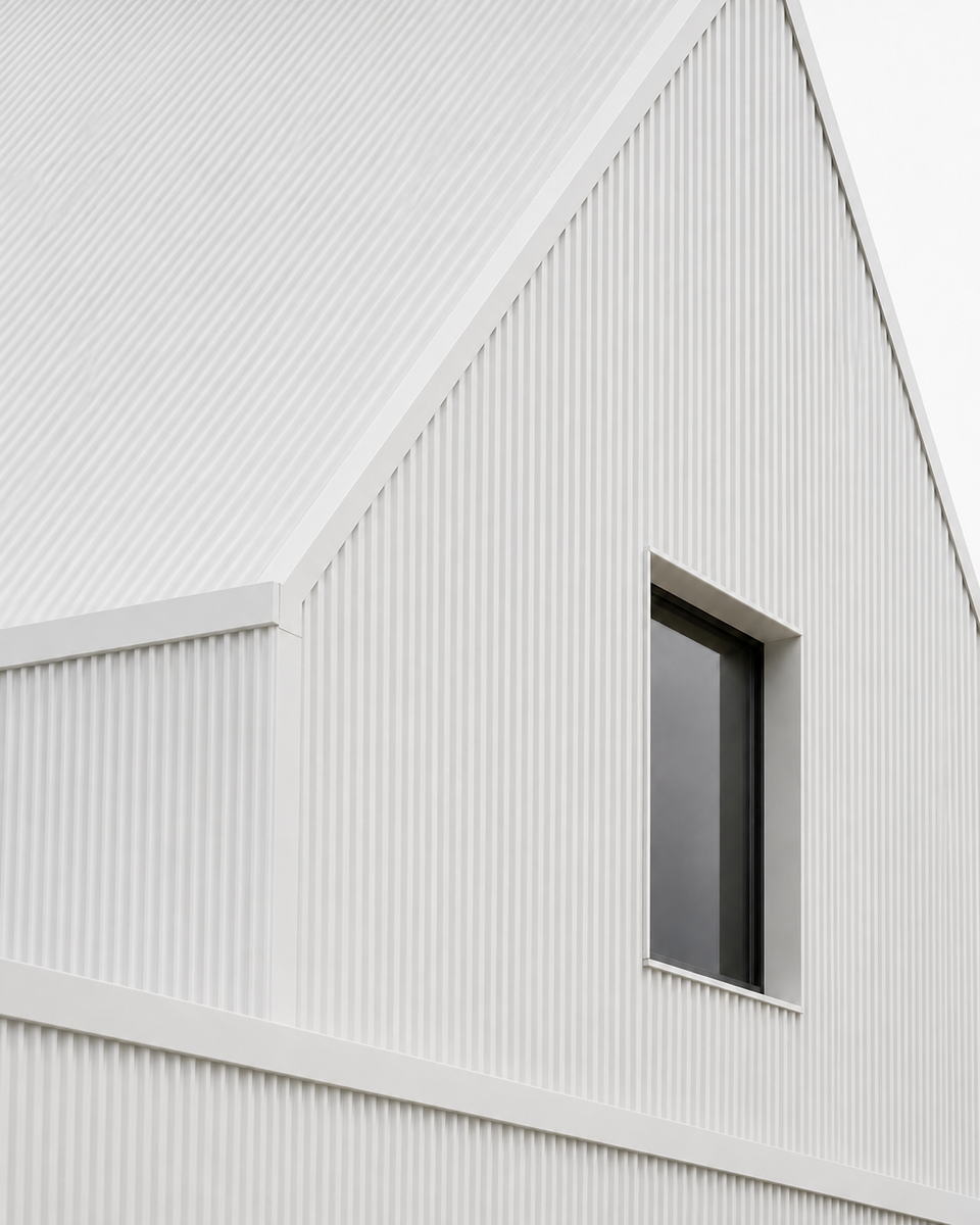 Architectural visualization with corrugated cladding
